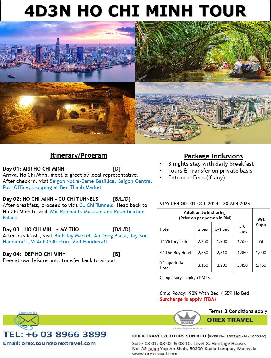 4D3N Ho Chi Minh Tour - Orex Travel & Tours